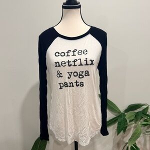 Bear Dance Coffee Netflix & Yoga Pants Graphic Raglan Tee